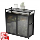 ビザールプランツラック キャビネット LPR-800G-BK ガラス温室 植物育成ライト取付可能 保温 保湿 室内温室 簡易温室 温室ハウス 防寒 パネルライト 多肉植物