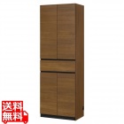 壁面収納 キャビネット 幅60cm 高さ180cm ミドルブラウン 本棚 引出付き 耐震機能付き ソフトクローズ扉 リビング 収納 ポルターレリビング2