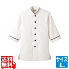 ショップコート D-1130(O白×茶)L
