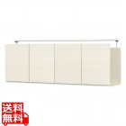 壁面収納 上置き P2L-1815DHWH用 幅154cm 高さ55cm ホワイト 白木目 天井突っ張り 耐震機能付き ソフトクローズ扉 リビング 収納 ポルターレリビング2