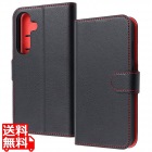 Galaxy S25 LS 耐衝マグベルトシンプル 手帳型レザーケース /BK_RD