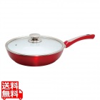 D&S シャイニーセラミックフライパン 28cm ガラス蓋付