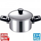 エルム IH 3層鋼 両手鍋 18cm 業務用 ※ IH対応 IH (100V/200V)とガス火対応