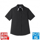 レイヤードBD衿半袖シャツ S ET-1314 BK×WT