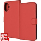 iPhone 16 Plus LS 耐衝撃 Mベルト シンプル 手帳型レザーケース/RD