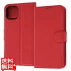 iPhone 14 / 13 耐衝撃 手帳 マグネット/レッド