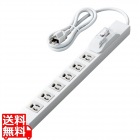 法人用タップ/ロング型/3P6口/1m/抜け止め/過電流ブレーカー/RoHS指令準拠/ライトグレー