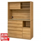 キッチンボード 食器棚 レンジ台 白井産業 幅120cm 高さ180cm 引出4段 コンセント付 メラミン天板 キッチン 家電 収納 コモピア CMA-1812SLA NA