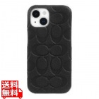 iPhone 15 Coach Leather Slim Wrap Case - Black Pebbled Leather