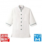 ショップコート D-1129(O白×緑)M