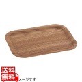 木目樹脂カフェトレイ ナチュラル 小 写真1
