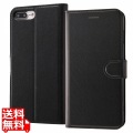 iPhone 8 Plus/7 Plus 手帳 シンプル マグネット/ブラック/ブラック