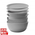 米とぎにも使えるザルとボウル6点セット LBK-10 グレー 写真1