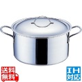 18-10 プライオリティ 半寸胴鍋(蓋付) 20cm 業務用 ※ IH対応 IH (100V/200V)とガス火対応