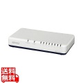 Giga8ポート スイッチングハブ 電源外付け プラスチック筐体 マグネットなし ホワイト 写真1