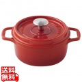 アンヴィクタ キャセロール ラウンド 22cm ルビーレッド 写真1