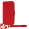らくスマ F-52B 手帳 ハンドストラップ ルーペ付/レッド 写真1