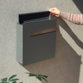 壁掛けポスト 鍵付き ひねりタイプ錠 スリット窓付き ステンレス 上蓋付き 錆びにくい 【Casto(カスト)(グレー) 写真10