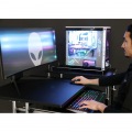 バウヒュッテ PCディスプレイワゴン BHS-700PC-BK | インテリア 家具 収納 デスク パソコンデスク PCデスク 昇降式 キャスター付き 写真10