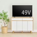 キャビネット 棚 白井産業 幅120cm 高さ86cm ホワイト ナチュラルブラウン 扉付 引出付き 50V型対応 TVボード サイドボード 収納 リビング NOR-8512DHWH 写真10
