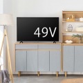 キャビネット 棚 白井産業 幅120cm 高さ86cm グレー ナチュラルブラウン 扉付 引出付き 50V型対応 TVボード サイドボード 収納 リビング NOR-8512DHGY 写真10