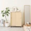 下駄箱 シューズボックス 白井産業 幅81cm 高さ114cm ナチュラルブラウン 引き戸 約28足収納 靴箱 玄関収納 シューズラック フルニコ 写真10