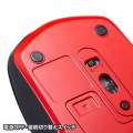 静音ワイヤレスブルーLEDコンボマウス(ブラック×レッド) 写真10