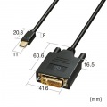 ミニDisplayPort-DVI変換ケーブル 2m 写真10