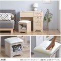 ドレッサーデスク おしゃれ コンセント ANRI アンリ ドレッサー 白 収納 ドレッサーチェア 化粧台 コンパクト 鏡台 スツール コスメ収納 可愛い 北歐 AN70-80D 写真10