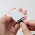 Lightningカードリーダー/SD+microSD対応/Type-C変換アダプタ付属/ケーブル7cm/ホワイト 写真11