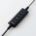 ヘッドセット ヘッドホン 有線 両耳 マイク付 折りたたみ式 オーバーヘッド USB接続 ミュート機能付 ブラック 写真11