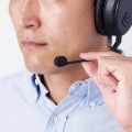 無線ヘッドセット/2.4GHzワイヤレス/オーバーヘッド型/マイクアーム付き/USB-Aアダプタ付/両耳/ブラック 写真11
