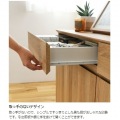 キャビネット 白井産業  リビング収納 サイドボード 扉付 引出付き 背面化粧有 組立簡単 ナチュラルブラウン 幅90 高さ72 奥行42cm ナチュリカ NTU-7090DH NA 写真11