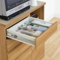 キッチンカウンター レンジ台 食器棚 白井産業 幅90cm 高さ90cm 引出4段 コンセント付 メラミン天板 キッチン 家電 収納 コモピア CMA-9090SLNA 写真11