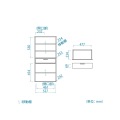 食器棚 白井産業 キッチン収納 食器収納 引き出し ガラス引き戸 一人暮らし 幅約60cm 高さ120cm ナチュラル 木目柄 フルニコ FUL-1255DGHNA 写真11