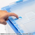 折りたたみコンテナ 50リットルふた付き クリア色 写真11