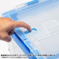 折りたたみコンテナ 75リットルふた付き クリア色 写真11