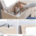 ドレッサーデスク おしゃれ コンセント ANRI アンリ ドレッサー 白 収納 ドレッサーチェア 化粧台 コンパクト 鏡台 スツール コスメ収納 可愛い 北歐 AN70-80D 写真11