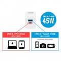 AC USB充電器 PD対応 45W 最大出力合計 USB-C TYPE-C Smart IC AM-PDMC45A1 写真12