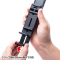 スマホホルダー 自撮り棒 コンパクト 折りたたみ 新幹線 飛行機 デスク クランプ ベッド チルト パン ロール 横向き 縦向き 角度調整  PDA-STN30BK 写真12