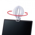 LEDリングライト クリップタイプ 配信  リモート会議 Zoom youtube TikTok USB充電 ノートパソコン取付 角度・明るさ調整 暖色 中間色 自撮り LED-CLP2UW 写真12