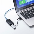 USB3.2-LAN変換アダプタ(USBハブポート付・ブラック) 写真12