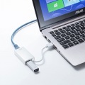 USB3.2-LAN変換アダプタ(USBハブポート付・ホワイト) 写真12