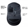 静音ワイヤレスブルーLEDコンボマウス(ブラック) 写真12