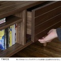 TWICE(トワイス) テレビ台 ローボード(幅150cm) テレビボード 収納 扉 リビング収納 50型 50V 幅150 天然木 ブラウン TW37-150L-BR 写真12