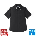 レイヤードBD衿半袖シャツ L ET-1314 BK×WT