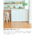 カウンター下収納 ラック 引戸タイプ キャビネット 木製 ホワイト 白 幅120 奥行29.6 高さ84.9cm 白井産業 PTS-8512SD WH ピタシエ 写真13