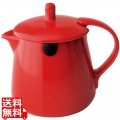 フォーライフ(FOR LIFE) ティーポット 陶器 530ml 3杯用 茶こし付き 食洗機対応 蓋が落ちない 片手で注げる レッド 赤 スタンプティーポット 309Red
