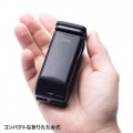 スマホホルダー 自撮り棒 コンパクト 折りたたみ 新幹線 飛行機 デスク クランプ ベッド チルト パン ロール 横向き 縦向き 角度調整  PDA-STN30BK 写真14