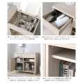 伸縮デスクドレッサー(80?138cm幅) ドレッサー コンパクト おしゃれ デスク 可愛い 伸縮 机 兼用 収納 北歐 韓国 メイク台 オークナチュラル NC80-80D-IV 写真14